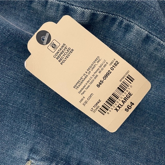 St. John's Bay Light Wash Stretch Denim Jean Jacket NWT Size XXL - Picture 7 of 8